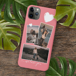 Foto's en hart op koraal rood blos perzik roze Case-Mate iPhone case