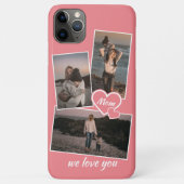 Foto's en hart op koraalroze roze Case-Mate iPhone case (Achterkant)