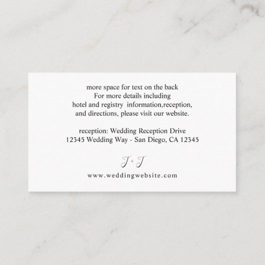 Foto's en kalligrafie 3-mod verticale SM Informatiekaartje (Achterkant)