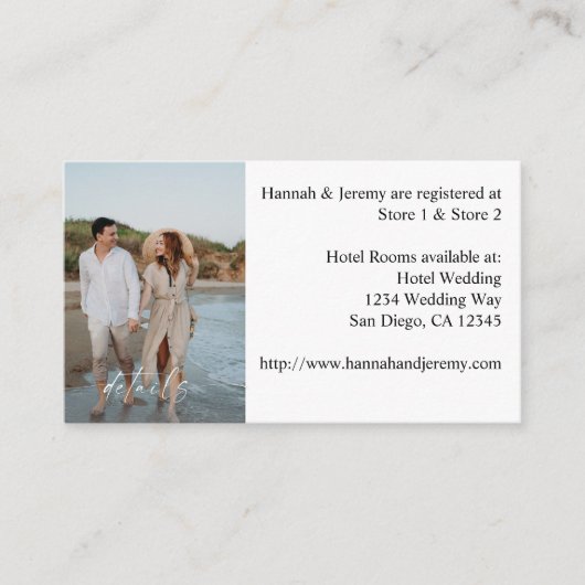 Foto's en kalligrafie 3-mod verticale SM Informatiekaartje (Voorkant)