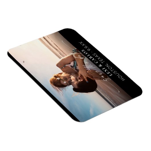 Foto's en kalligrafie 3B Mod-w Dark Save the Date Magneet (Rechterzijde)