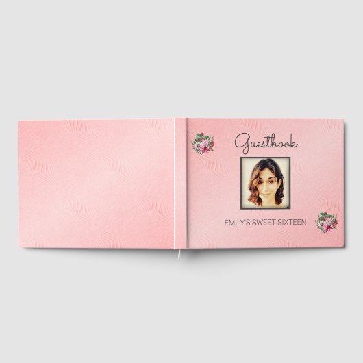 Foto's en kleurrijke bloemen gastenboek (Volledig)