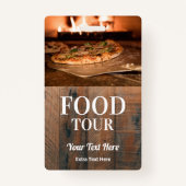 Foto's en Logo van de levensmiddelenrondleiding Badge (Voorkant)