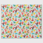 Foto's en Polka Dots Jongens Verjaardag Cadeaupapier (Vlak)