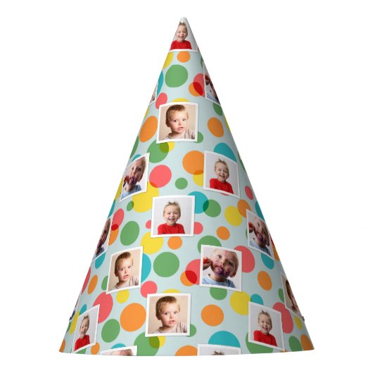 Foto's en Polka Dots Jongens Verjaardag Feesthoedjes (Voorkant)