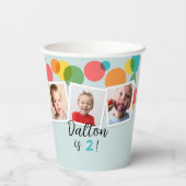 Foto's en Polka Dots Jongens Verjaardagsfeest Papieren Bekers (Achterkant)