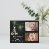 Foto's en sterren op het Briefkaart met de kerstbo (Staand voorkant)