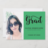 Foto's en zwarte letters Afstuderen Aankondiging (Voorkant)