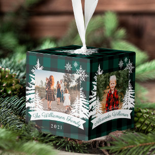 Foto's familie van groene buffalo Pset Rustic Pine Decoratie