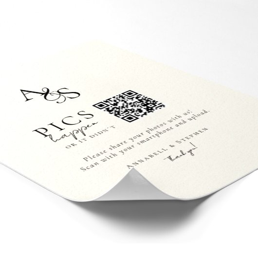 Foto's gebeuren! Foto, QR-code, Trouwen Poster (Hoek)