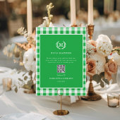 FOTO'S GEBEUREN!QR Code Green Gingham Wedding Gall