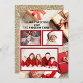 Foto's Gegroet Rustic Gift Packages Feestdagenkaart (Voorkant / Achterkant)