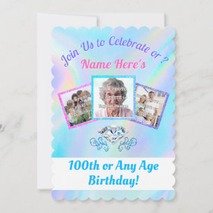 FOTO'S Gepersonaliseerd, 100 jaar verjaardagsfeest Kaart