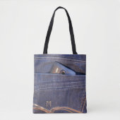 Foto's in zakmonogram van blauwhelmen tote bag (Voorkant)