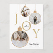 Foto's JOY White Christmas Bell Holiday Briefkaart (Voorkant)