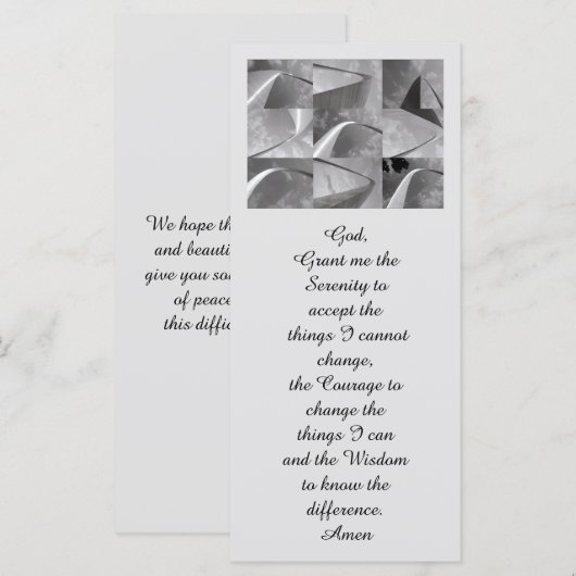 Foto's: Kaart voor de herdenking van het leven (Voorkant / Achterkant)