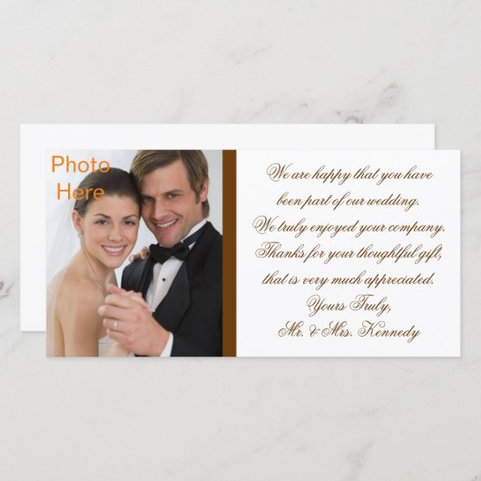 Foto's Kaarten - Weddenschap Bedankt (Voorkant / Achterkant)