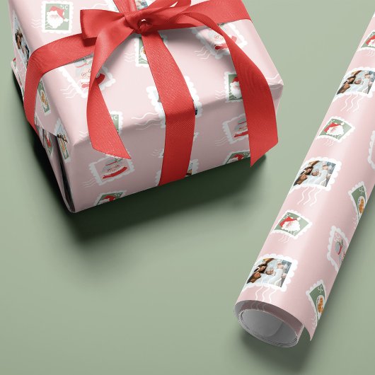 Foto's kerstfoto's: postzegelkoeling cadeaupapier