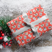 Foto's kerstfoto's: postzegelkoeling cadeaupapier