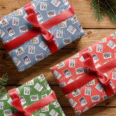 Foto's kerstfoto's: postzegelkoeling inpakpapier vel