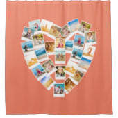 Foto's koraal van de kunstvorm van de collage fami douchegordijn (Voorkant)