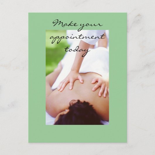 Foto's massage en carrosserie briefkaart (Voorkant)