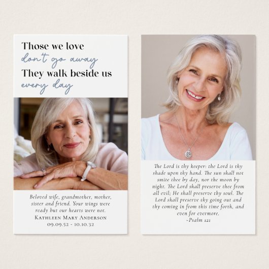 Foto's Memorial Begrafenisgebed Kaart (Voorkant /achterkant)