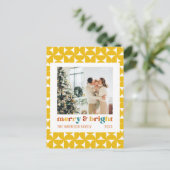 Foto's Merry & Bright Family Retro Briefkaart (Staand voorkant)