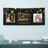 Foto's met 40e Jubileum zwart & Gold then & Now Spandoek (Beurs)