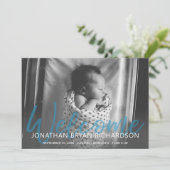 Foto's met blauw foto's Welkom, bekendmaking Kaart (Staand voorkant)