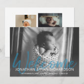 Foto's met blauw foto's Welkom, bekendmaking Kaart (Voorkant / Achterkant)