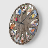 Foto's met een hartverscheurende, donkere houten g grote klok (Hoek)