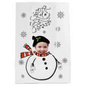 Foto's met gezichtsopname toevoegen Snowman en Sno Medium Cadeauzakje (Achterkant)