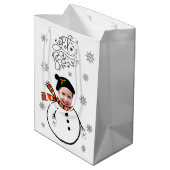 Foto's met gezichtsopname toevoegen Snowman en Sno Medium Cadeauzakje (Achterkant Gekanteld)