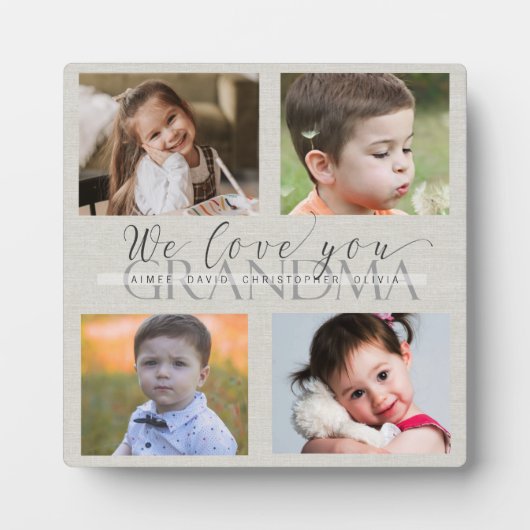 Foto's met Grandma Grandchildren Fotoplaat (Voorkant)