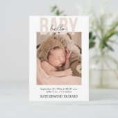 Foto's met handgeschreven Baby shower Aankondiging (Staand voorkant)