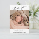 Foto's met handgeschreven Baby shower Bedankkaart (Staand voorkant)