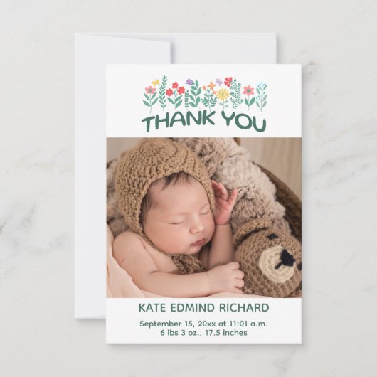 Foto's met handgeschreven Baby shower Bedankkaart (Voorkant)