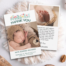 Foto's met handgeschreven Baby shower Bedankkaart