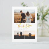 Foto's met handgeschreven bruiloft Hartelijk dank (Staand voorkant)