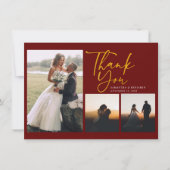 Foto's met handgeschreven bruiloft Hartelijk dank Notitiekaartje (Voorkant)