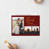 Foto's met handgeschreven bruiloft Hartelijk dank Notitiekaartje (Voorkant / Achterkant in situ)