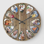 Foto's met hartvorm Modern bruin hout Grote Klok (Voorkant)