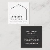 Foto's met inwendig ontwerp, modern huis vierkante visitekaartje (Voorkant / Achterkant)