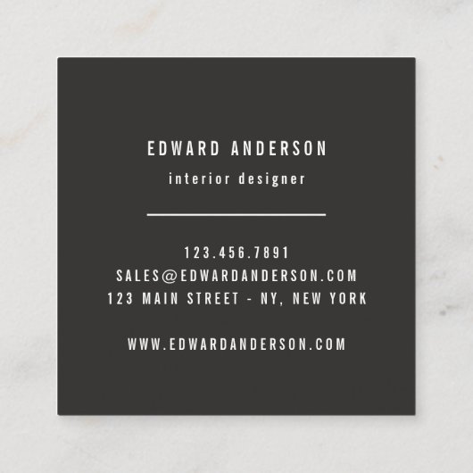 Foto's met inwendig ontwerp, modern huis vierkante visitekaartje (Achterkant)