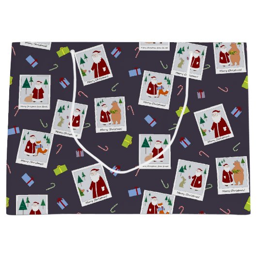 Foto's met kerstcadeau tas groot cadeauzakje (Voorkant)