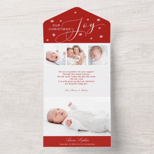 Foto's met kerstfeest kondiging all in one uitnodiging (Binnen)