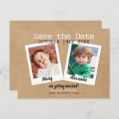 Foto's met kindertijd sparen de datum boho Rustic Aankondigingskaart (Voorkant / Achterkant)