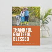 Foto's met Thanksgiving op grote schaal Feestdagenkaart (Staand voorkant)