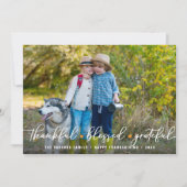 Foto's met Thanksgiving op grote schaal Feestdagenkaart (Voorkant)